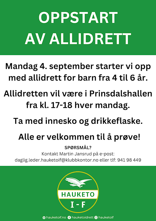 Image for Oppstart av allidrett 4. september